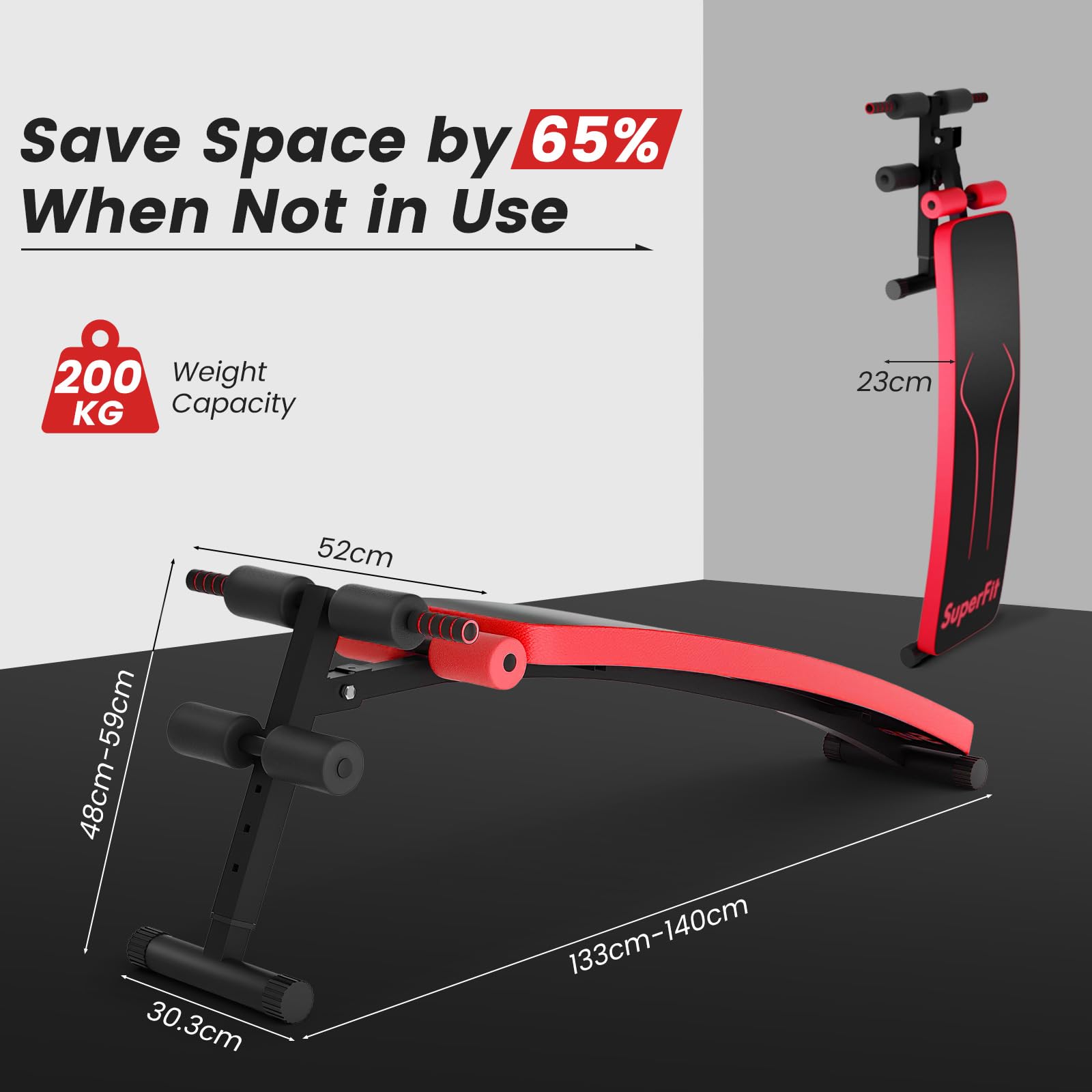 KOMFOTTEU Sit-Up, panca regolabile, panca inclinata, panca fitness con telaio in metallo fino a 200 kg, allenamento completo per palestra, casa