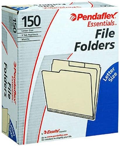 Pendaflex Essentials - Carpetas de archivo tamaño carta 1/3 corte Manila 150/Pk - 217735