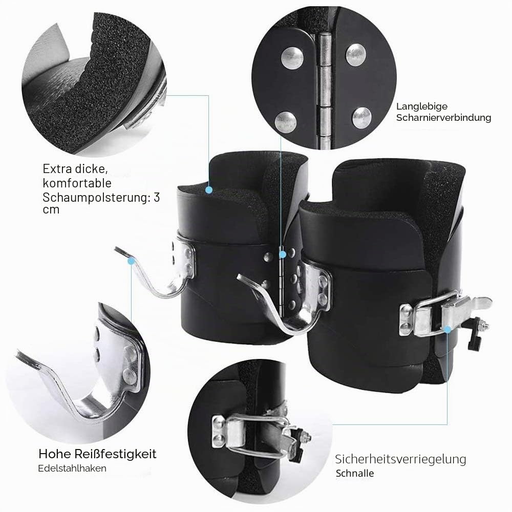 Generisch Gravity Boots Inversions-Trainingsgert zur Linderung von Rckenschmerzen massiver Stahlrahmen, Handstand-Stiefel, Bauch-Crunch-Sit-Up-Stange, Haken, Fitnessgert