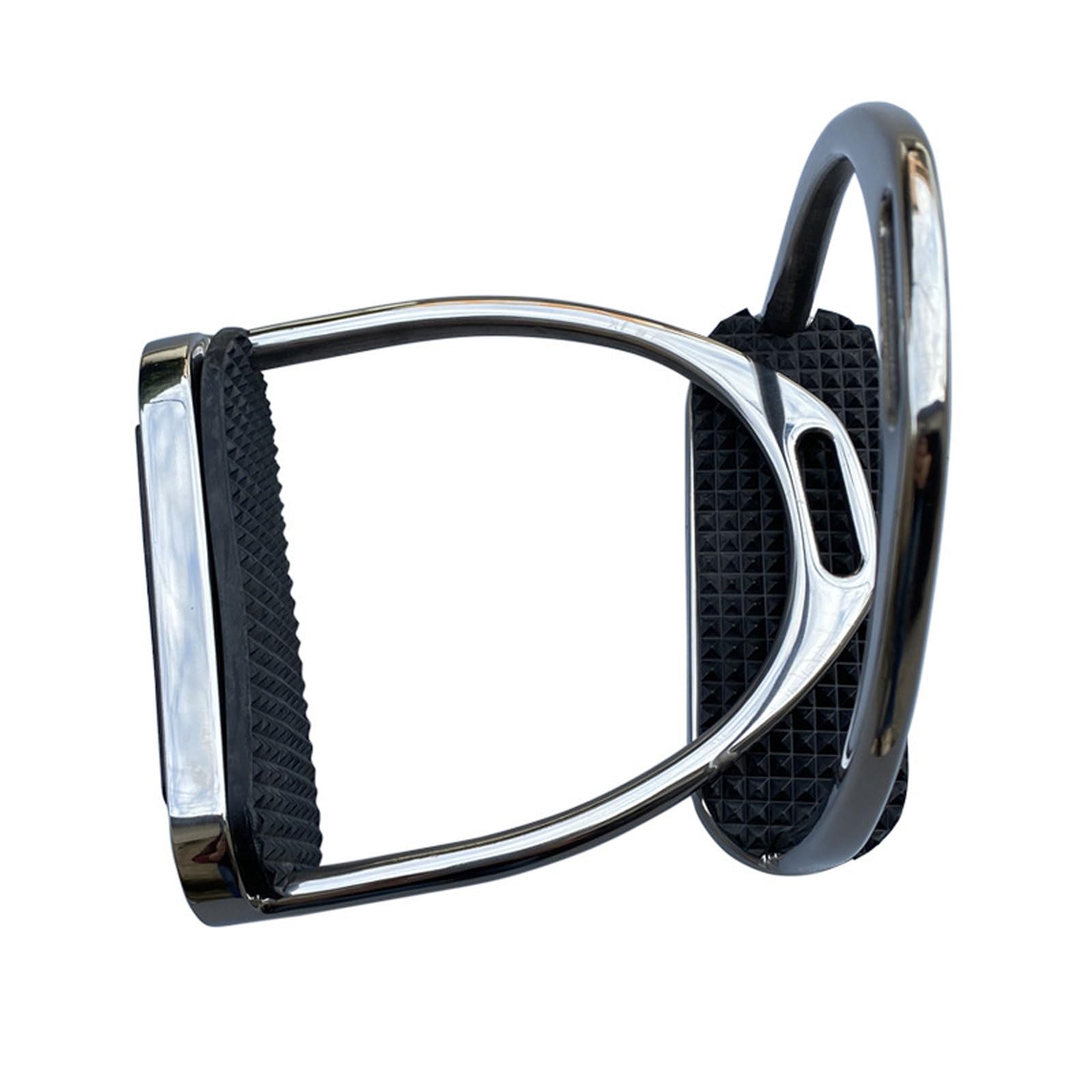 2 Piezas Estribo de Caballo,12 cm Estribos ecuestres de acero inoxidable,cómodos estribos de Apoyo con Almohadilla de Goma Antideslizante,Flexibles Pedales ligeros y anchos,para Entusiastas Ecuestres