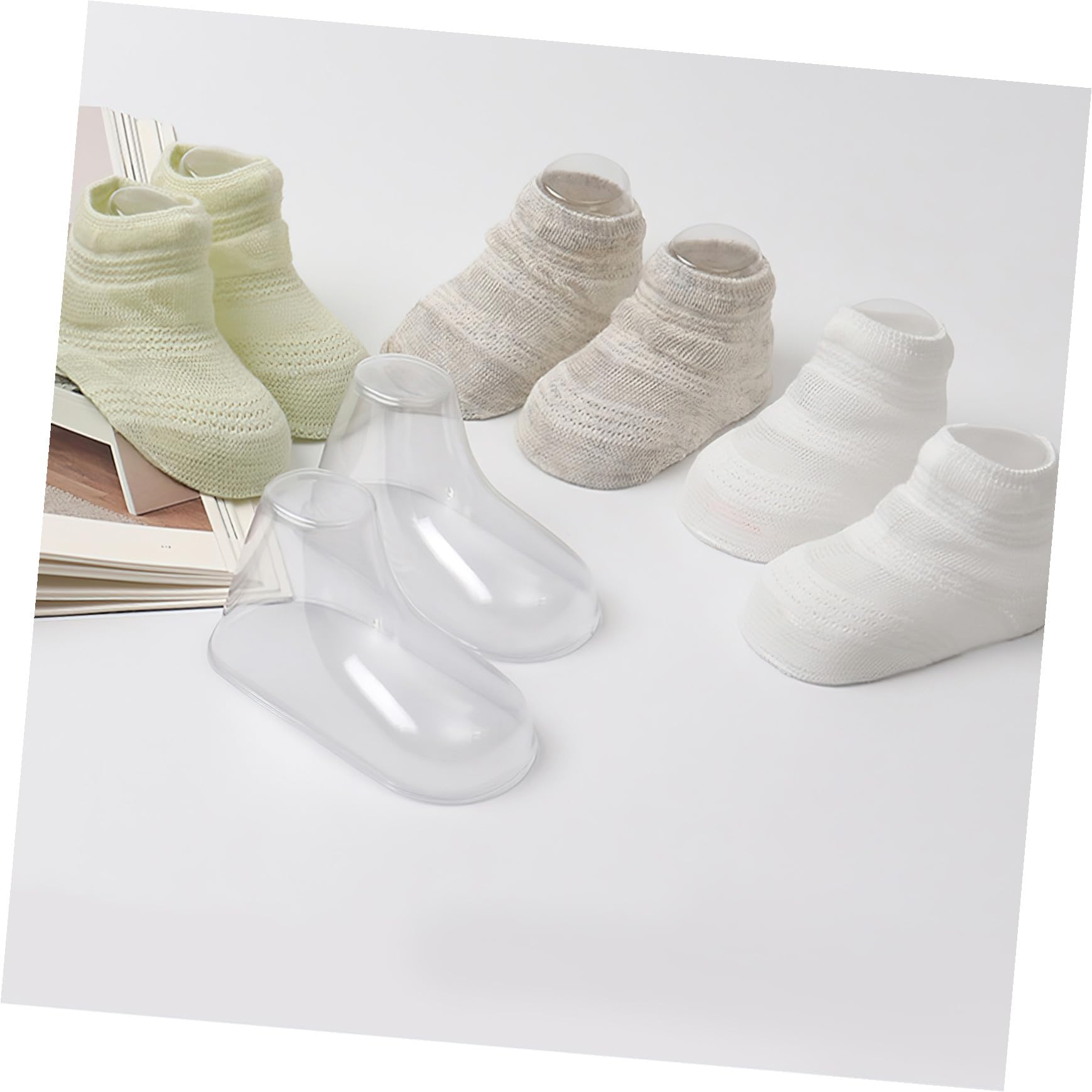 100 Stück Babyfüße Schuhständer aus Pvc Robuster Präsentationsständer für Babysocken und Kleinkinderschuhe Praktisch zur Geschenkdarstellung und Faltenvermeidung