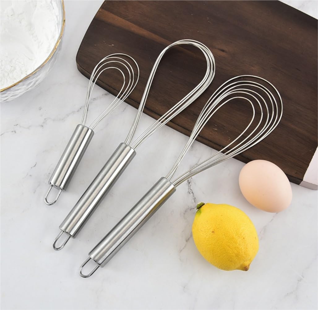 Batidor Varillas Cocina Batidor De Huevos De Acero Inoxidable En Forma De Abanico, Herramienta For Hornear, Varilla Agitadora Manual Multifunción Barillas Batir Batidor De Huevo(6.8x26.7cm)