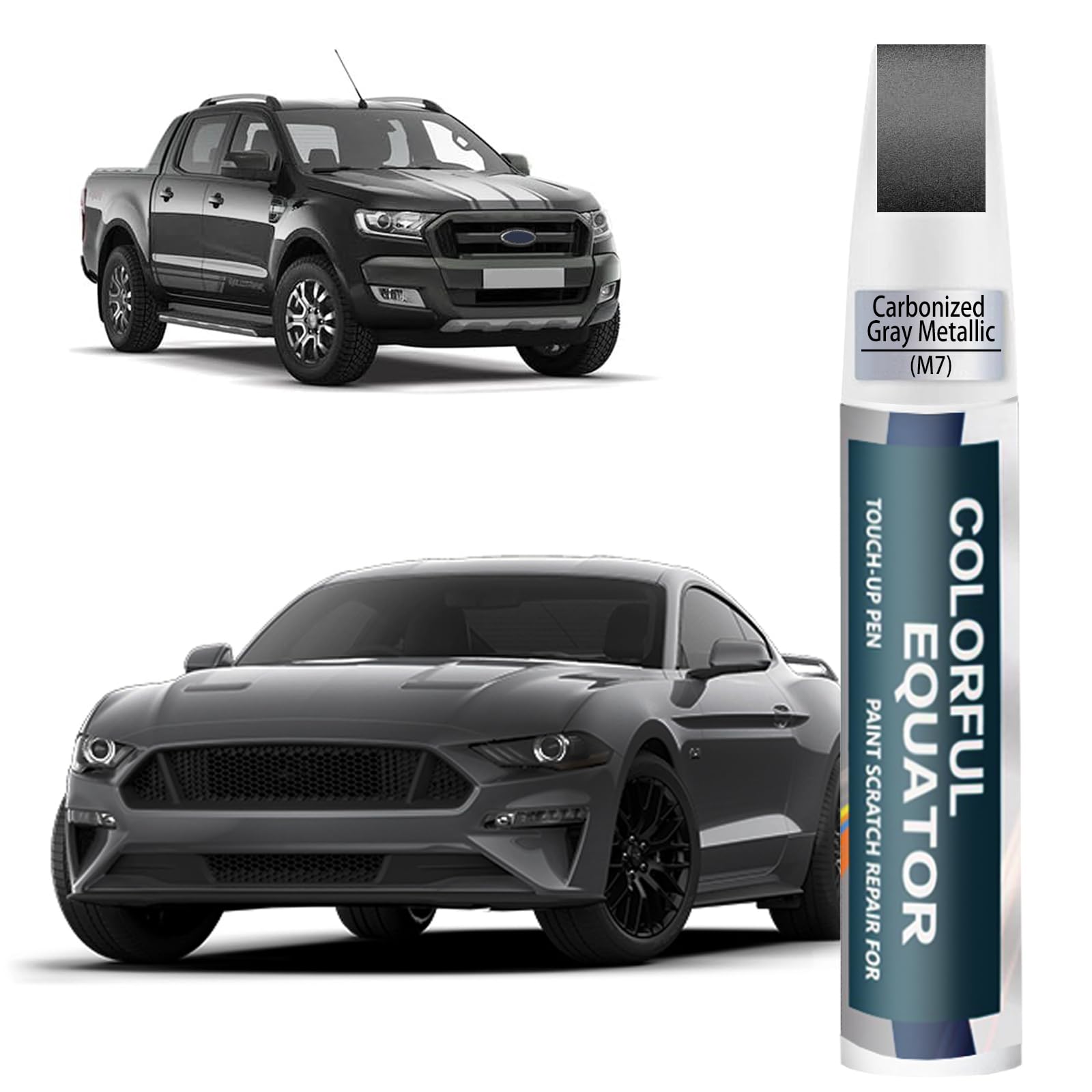 M7 Carbonized Gray Metallic Touch Up Paint for Ford, Car Paint Pen Scratch Repair Two-In-One Touch Up Paint, Premium Car Scratch Remover for Deep Scratches