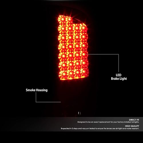 Miniatura 2 de DNA MOTORING TL-DRAM07-LED-BK-SM Ensamblaje de luz trasera LED para lado del conductor y del pasajero Compatible con 02-06 Dodge Ram 1500 2500 3500