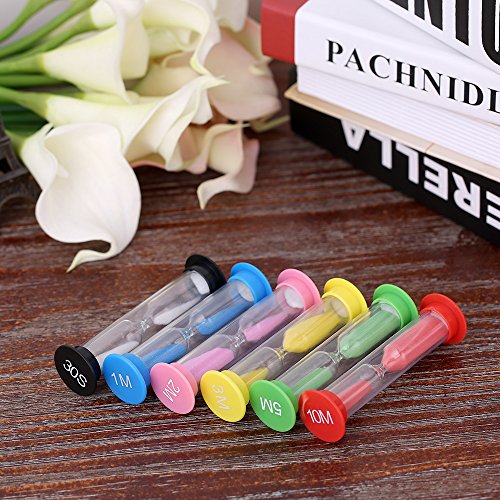 Decdeal 6 peças de temporizador de ampulheta colorido para jogos de escritório na cozinha 30 segundo