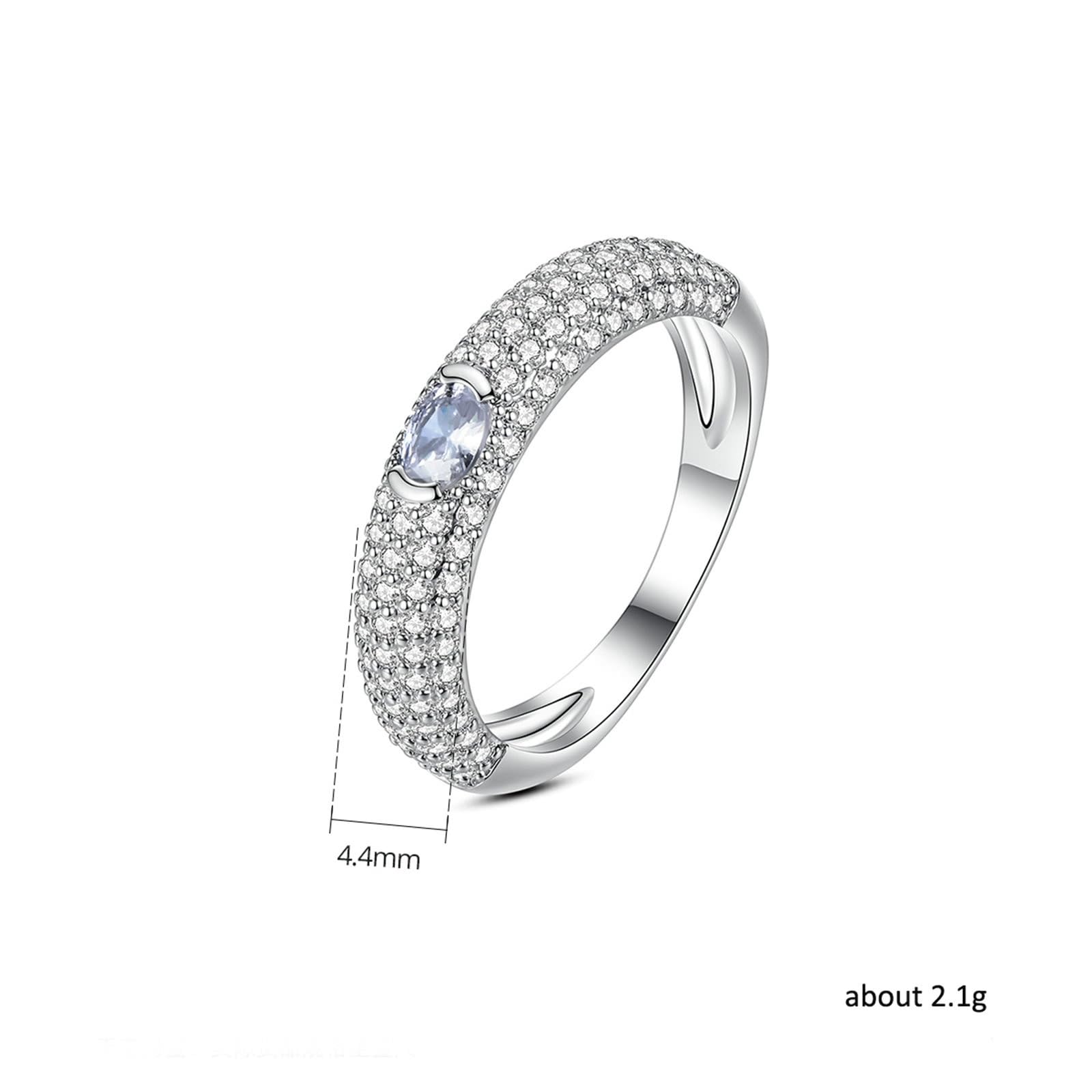 9 Karat Weißgold Verlobungsring Labordiamant Weiß, Ring Für Freundin Micro Pave Labordiamant
