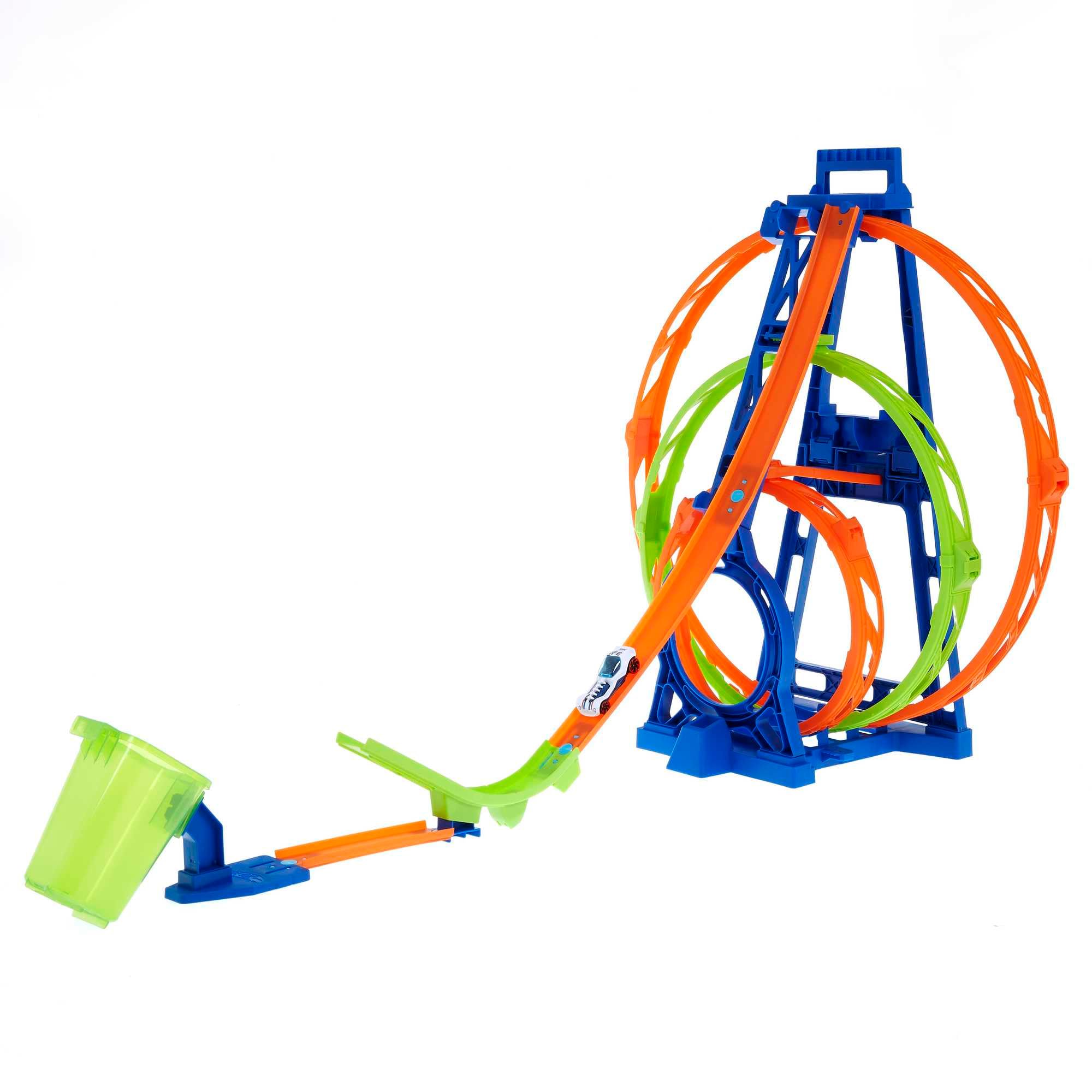 Hot Wheels Action Kit Triple Looping Pista para Coches de Juguete, Incluye 1 vehículo, +4 años (Mattel HMX38)