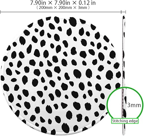 Miniatura 5 de Boutilon Alfombrilla redonda para mouse con base de goma antideslizante con borde cosido, lavable de 7.9 x 7.9 pulgadas para computadora, laptop,