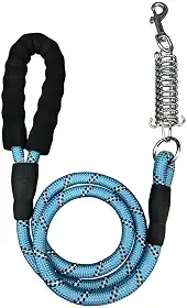 Guia De Passeio Com Mola Amortecedor Resistente Cachorro Grande Médio Porte(Azul,1)