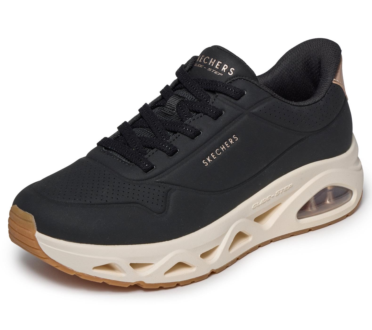 Skechers Women's Black Slip-Ins: Uno Glide-Step - Glide On Air Sneaker In Size 6 | Synthetic/Textile