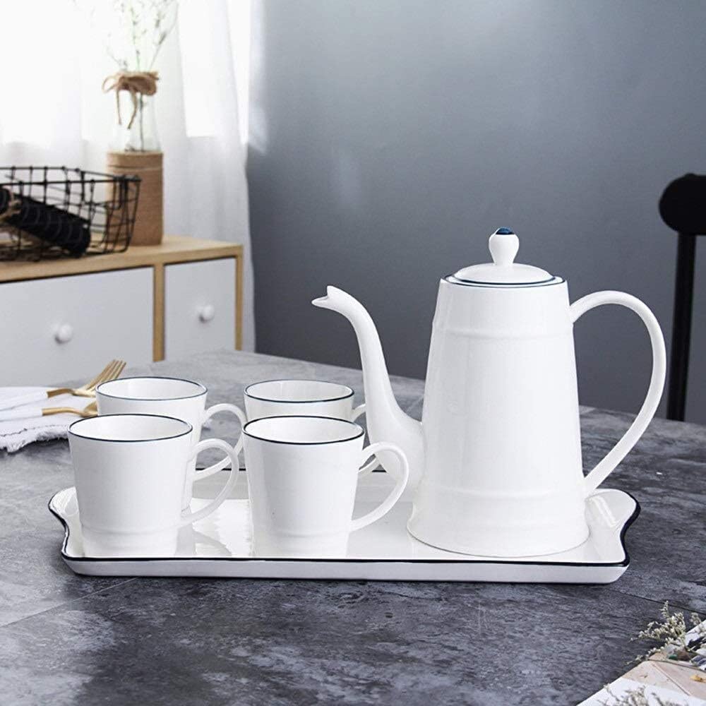 Zestaw Do Herbaty Ceramiczny Zestaw Filiżanek Do Herbaty Z Tacą Na Herbatę Kreatywny Ceramicznych Kawy Prosty Nordycki Domu Akcesoria Kuchenne(6 Pieces)
