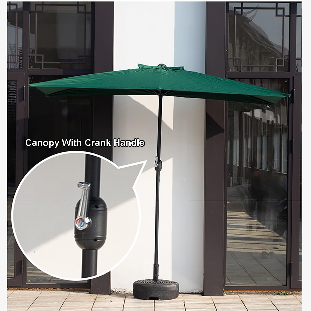 Półprostokątny parasol balkonowy – 240 cm półprostokątny parasol tarasowy z korbą łatwe otwieranie/zamykanie, idealny do tarasów zewnętrznych na patio i do ogrodu