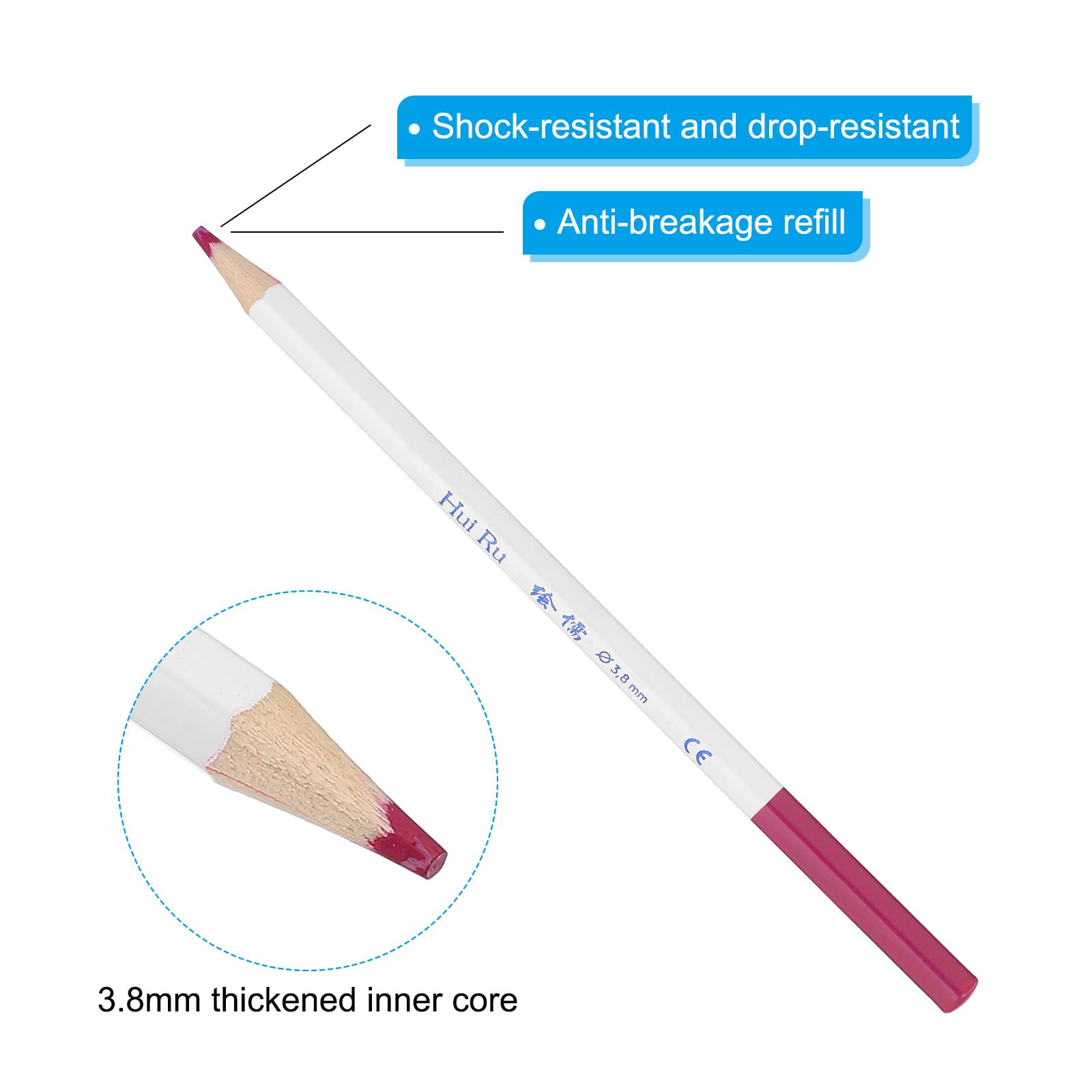 PATIKIL Rose Red Colored Pencils Set,6 Pcs Oil Color Pencils Wooden Coloring Drawing Pencil for Artists Art Painting Sketching - Image 3
