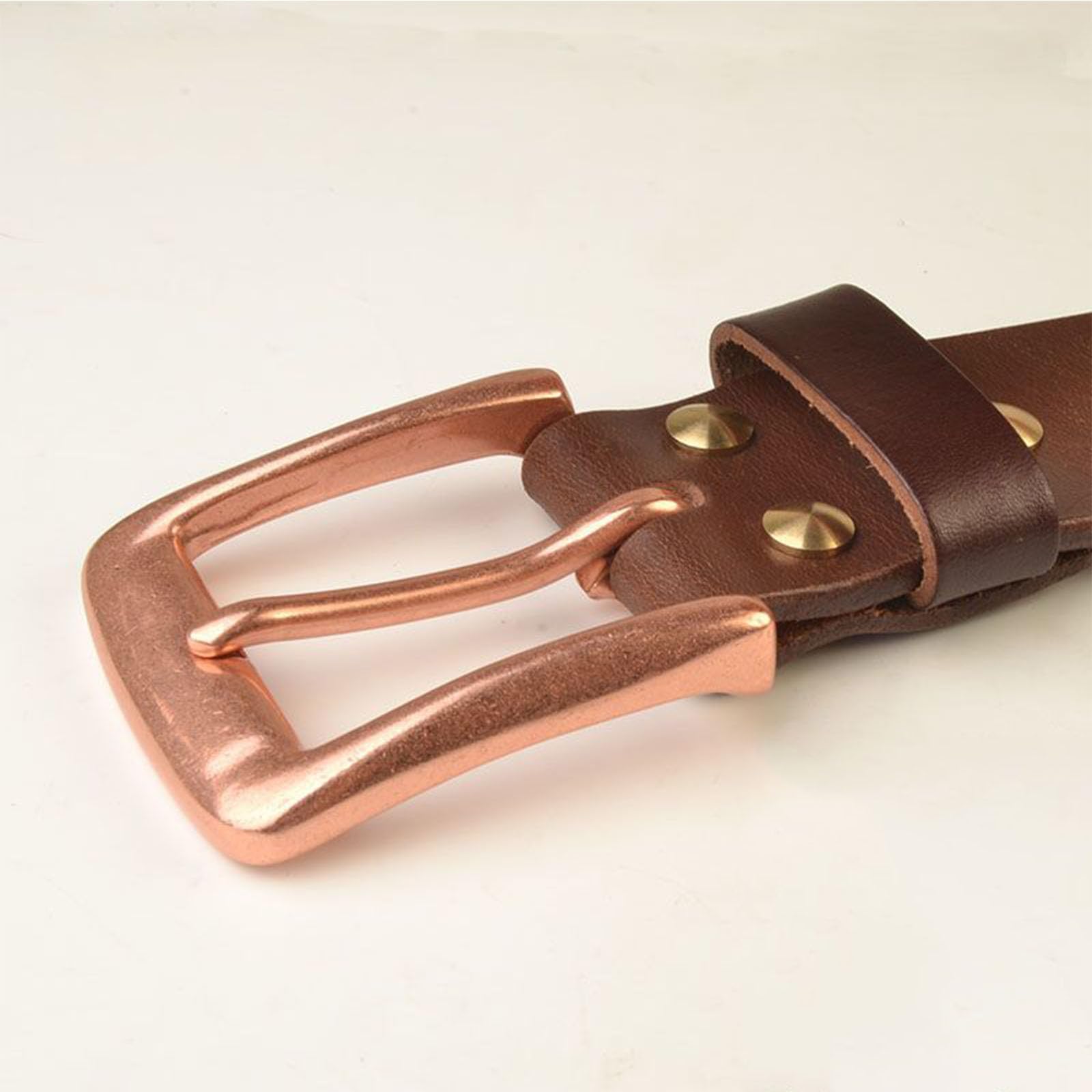 Cintura, cinture da uomo in pelle, cinture da cowboy casual regolabili con fibbia ad ardiglione for uomo con fibbia in metallo ramato