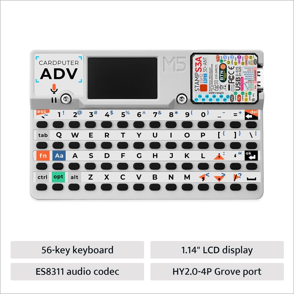 Cardputer ADV Version M5 Stamp S3A - Kit di sviluppo con schermo da 1,14", 56 , tastiera portatile per computer
