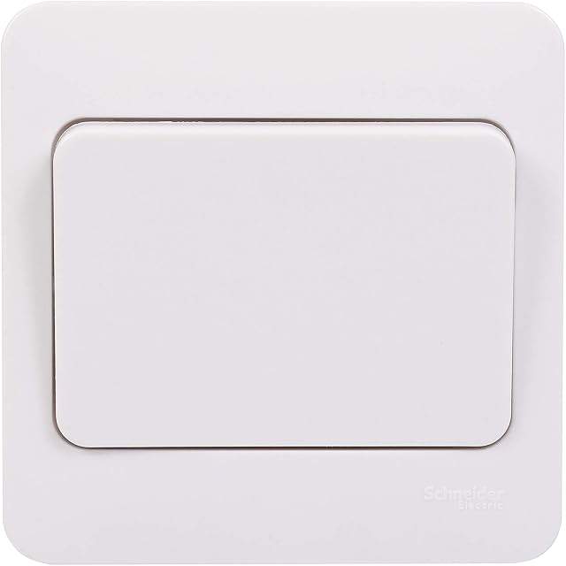 Schneider Electric Lisse White Moulded - Single Wide Rocker 2 Way Light Switch, 10AX, GGBL1012WS, White