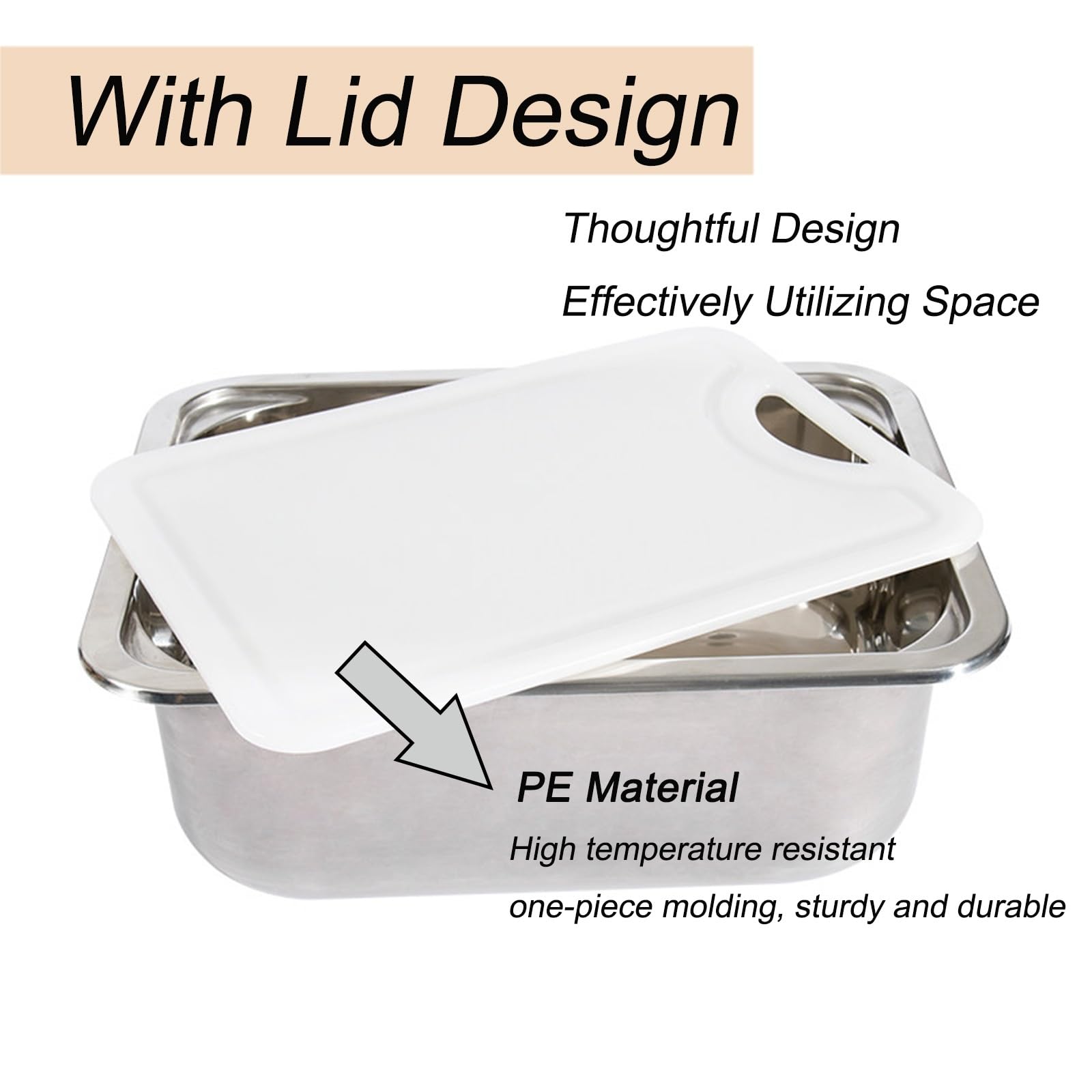 Fregadero Camping, Lavabo Caravana con Tapa y Grifo, Acero Inoxidable, Pulido Interior de Espejo, Fregadero de Cocina con Desagüe para Autocaravana