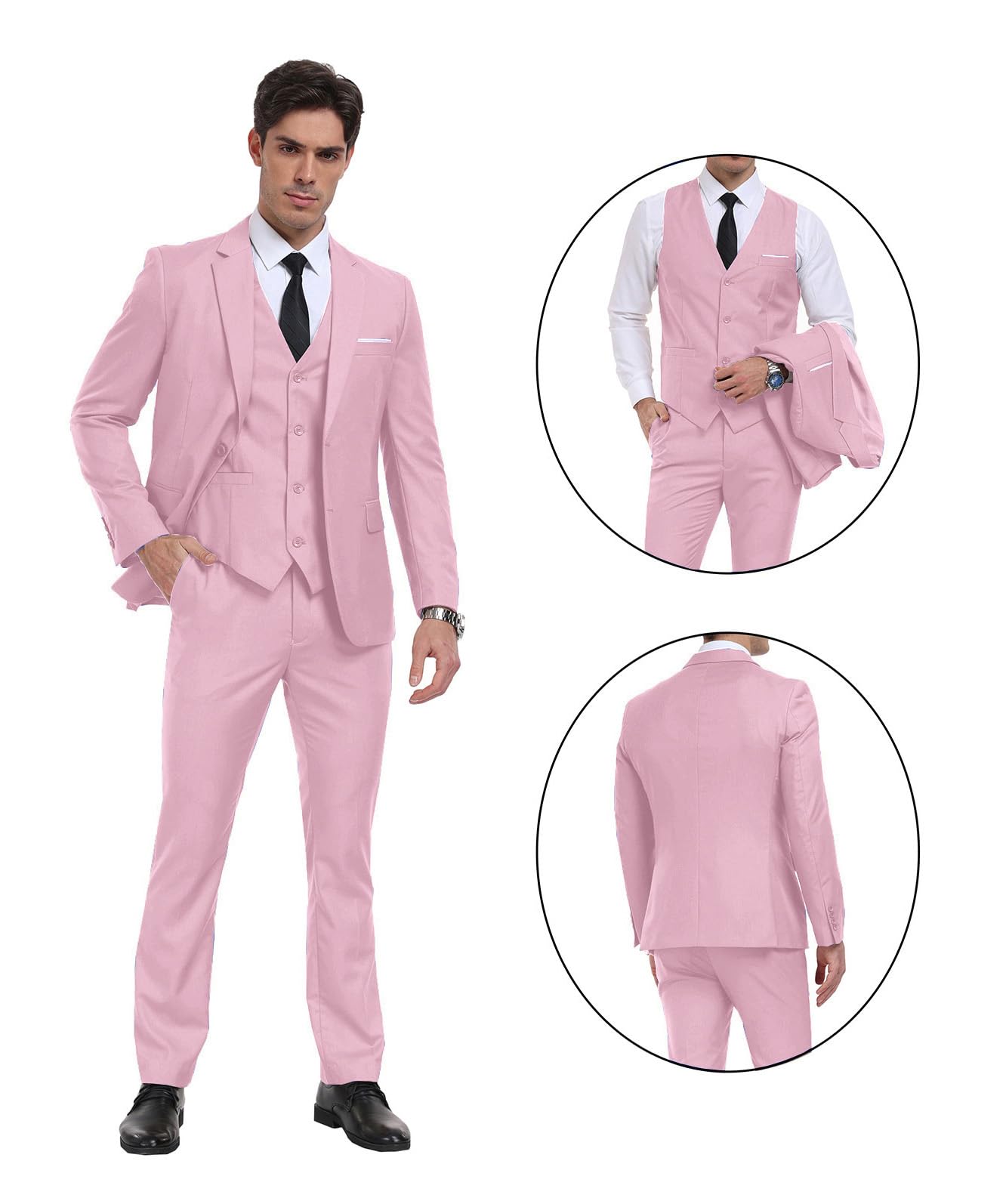 Set da 3 pezzi da uomo slim fit abito da sposa sposo abito da ballo smoking business formale casual sposo giacca blazer pantaloni