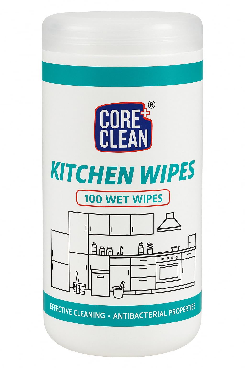 Core Clean Kitchen Wipes - 100-Count Pack Non-Toxic and Food-Safe Kitchen Wet Wipes with Fresh Citrus Scent for Multiple Surfaces-image-10