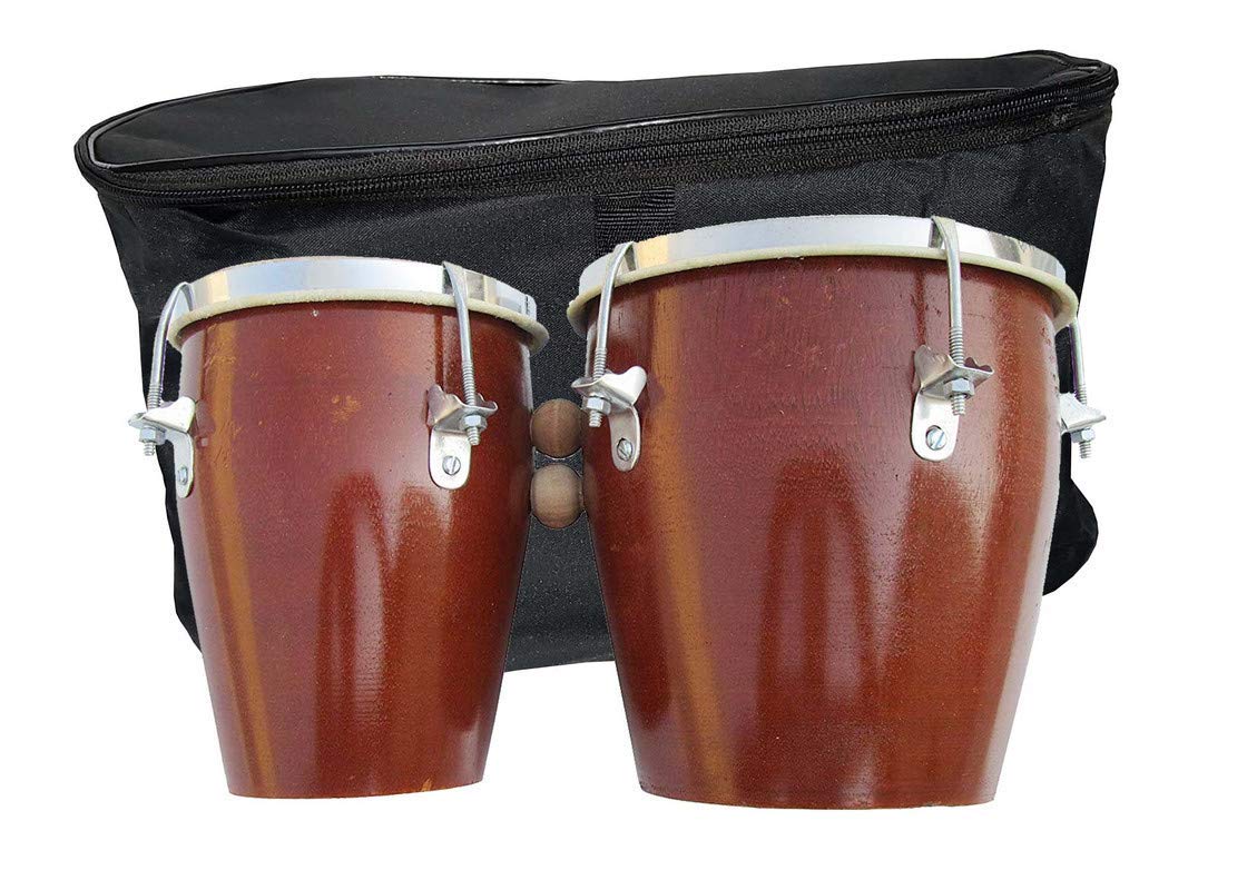 Two Piece Hand Made Wooden Bango Drum Set with cover 01 (Brown)