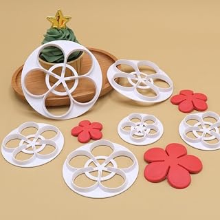 6 PCS Rose Flower Cutters Set Gumpaste Flowers Modelling Tools for Cake Decorating Cookie Mold Sugarcraft Plunger Cutter Mold