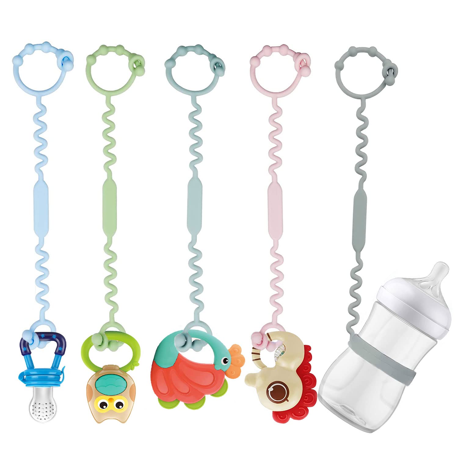 Toy Straps for Baby, Pacifier Holder Clip with Self