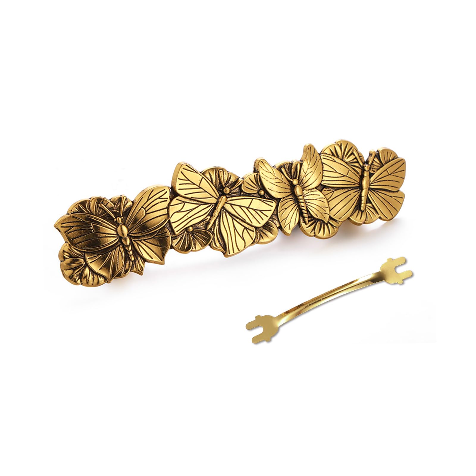 Amaxer Viking Gold Silver Barrettes for Women Girls Celtic Hair Clips for Thick Thin Hair Vintage French Hair Clips Hair Styling Accessories (