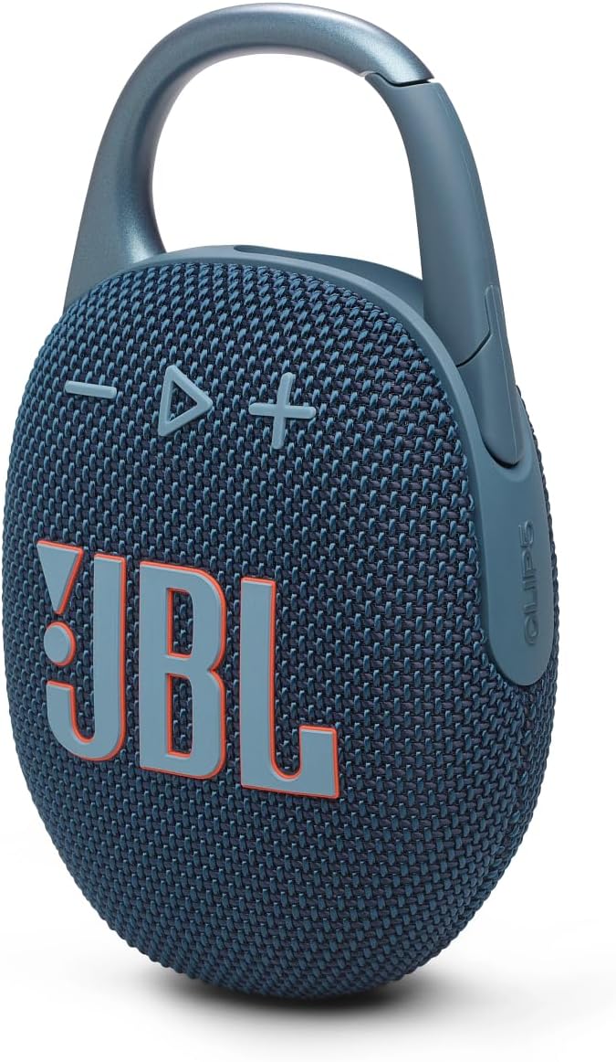 JBL Clip 5 Ultra-Portable Bluetooth Speaker with Integrated Carabiner, Big JBL Pro Sound, PlaytimeBoost, Waterproof Design and 12-Hour Playtime, Blue