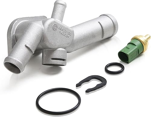 06A121132 059919501A Brida de refrigerante de agua de aluminio y sensor de temperatura del motor Remitente compatible con Audi A3 VW Golf Bora Polo