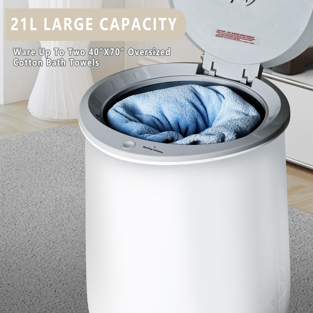 ROCSUMOO Towel Warmers for Bathroom, 21L Heated Towel Warmer Bucket