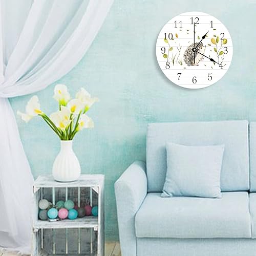 Miniatura 6 de Reloj de pared decorativo silencioso sin tictac, números blancos y negros, Yin Yang, redondo, moderno, relojes de madera para dormitorio, sala de