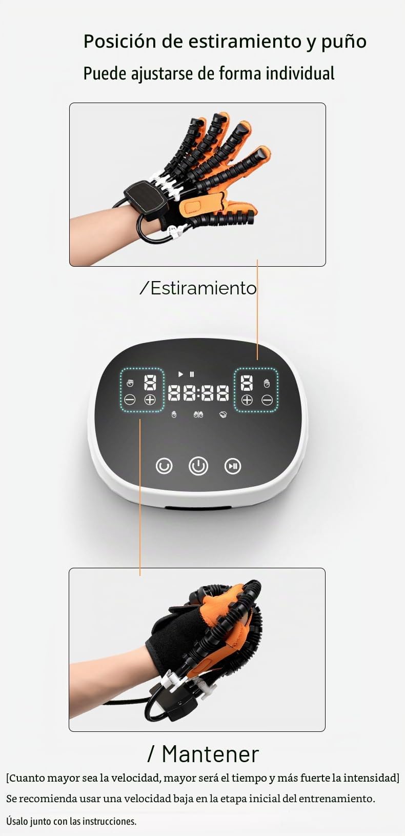 Guantes de Robot de rehabilitación de autoentrenamiento, Protector de Soporte para enderezar los Dedos, Entrenamiento Manual de exoesqueleto Funcional