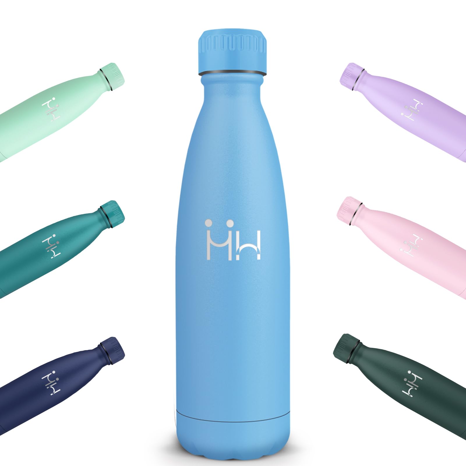 Mulbijeo Trinkflasche Edelstahl 750ml - Thermosflasche, BPA-Frei, Wasserflasche Sport - Auslaufsicher Wasserflasche,Trinkflasche Kohlensäure Geeignet, Thermoskanne für Fitness, Gym, Fahrrad, Skyblue