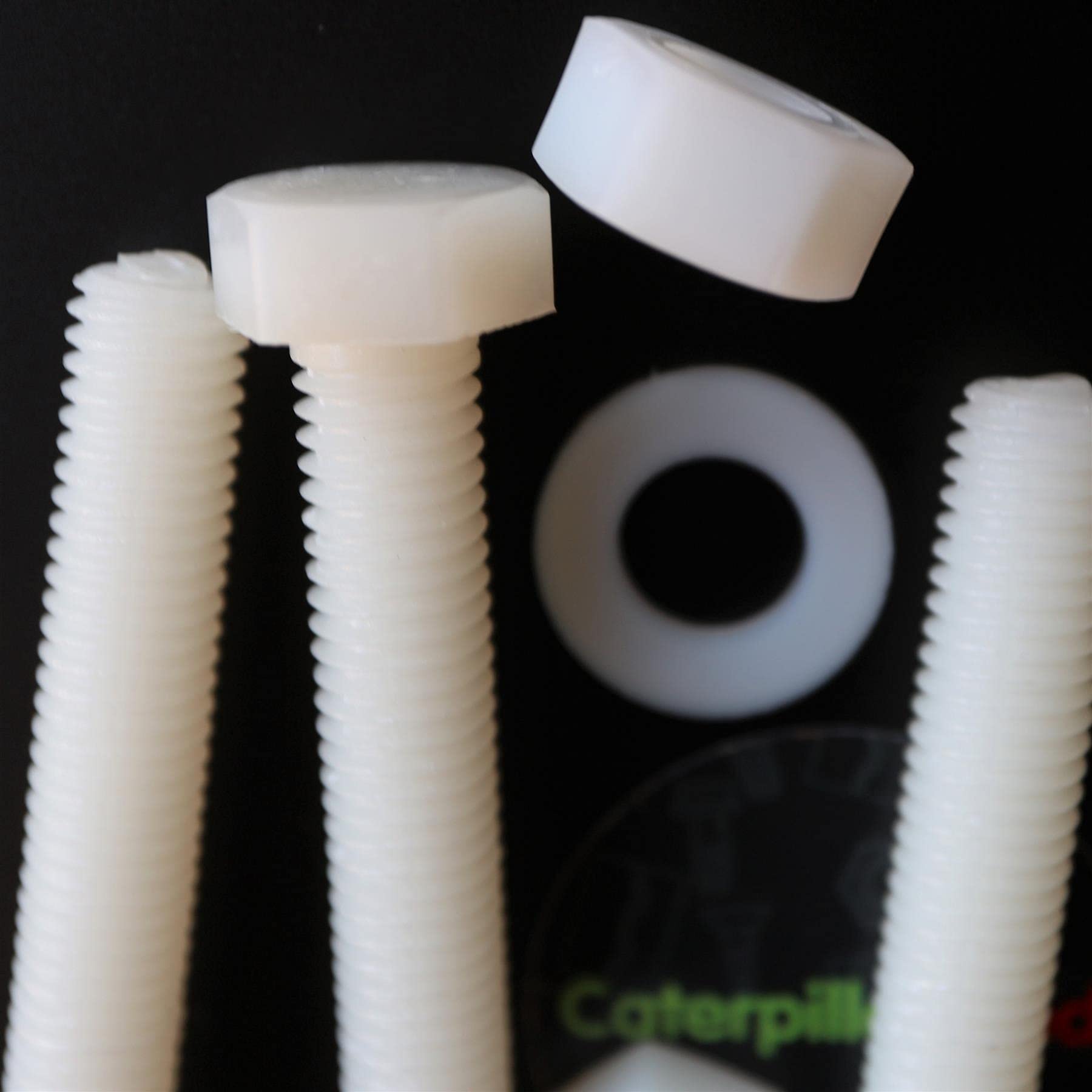 Viti A Testa Esagonale In Plastica - 10 Pezzi M12x50mm | Con Dadi E Rondelle | Polipropilene Bianco