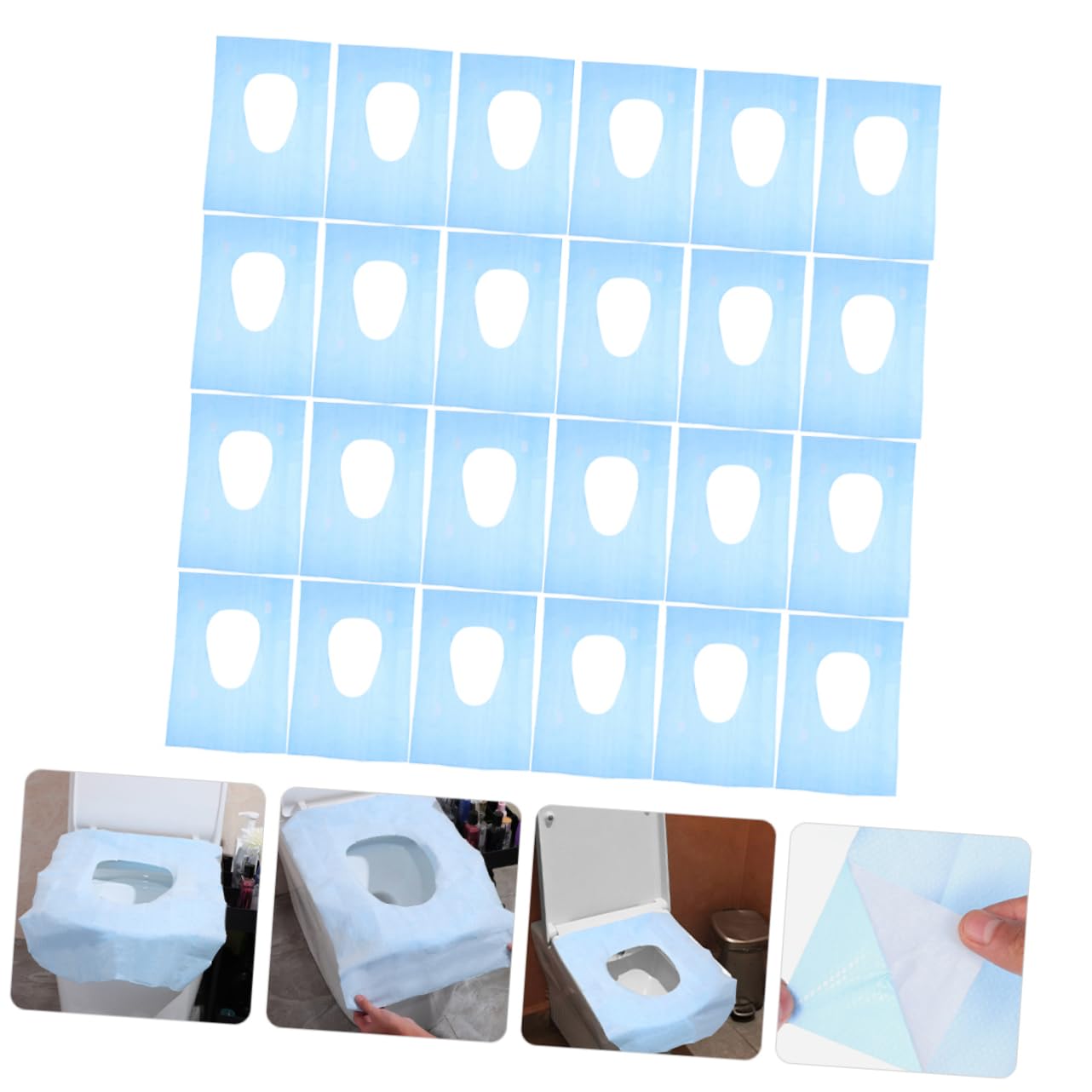 HOODANCOS Travel Essential: 30 Pack Disposable Toilet Seat Covers Portable for Outdoors Camping Hospitals
