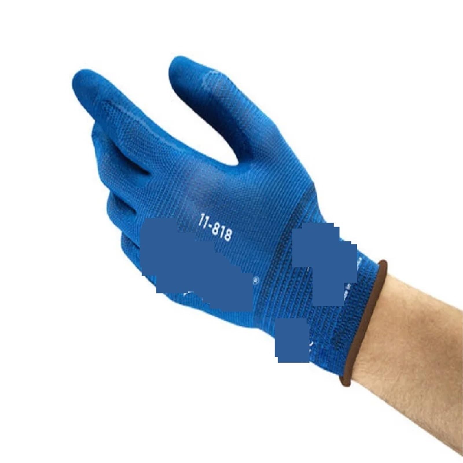 1 paio di guanti rivestiti in schiuma di nitrile ultrasottile con elevata resistenza all'abrasione, guanti antistatici blu(11-818-8)