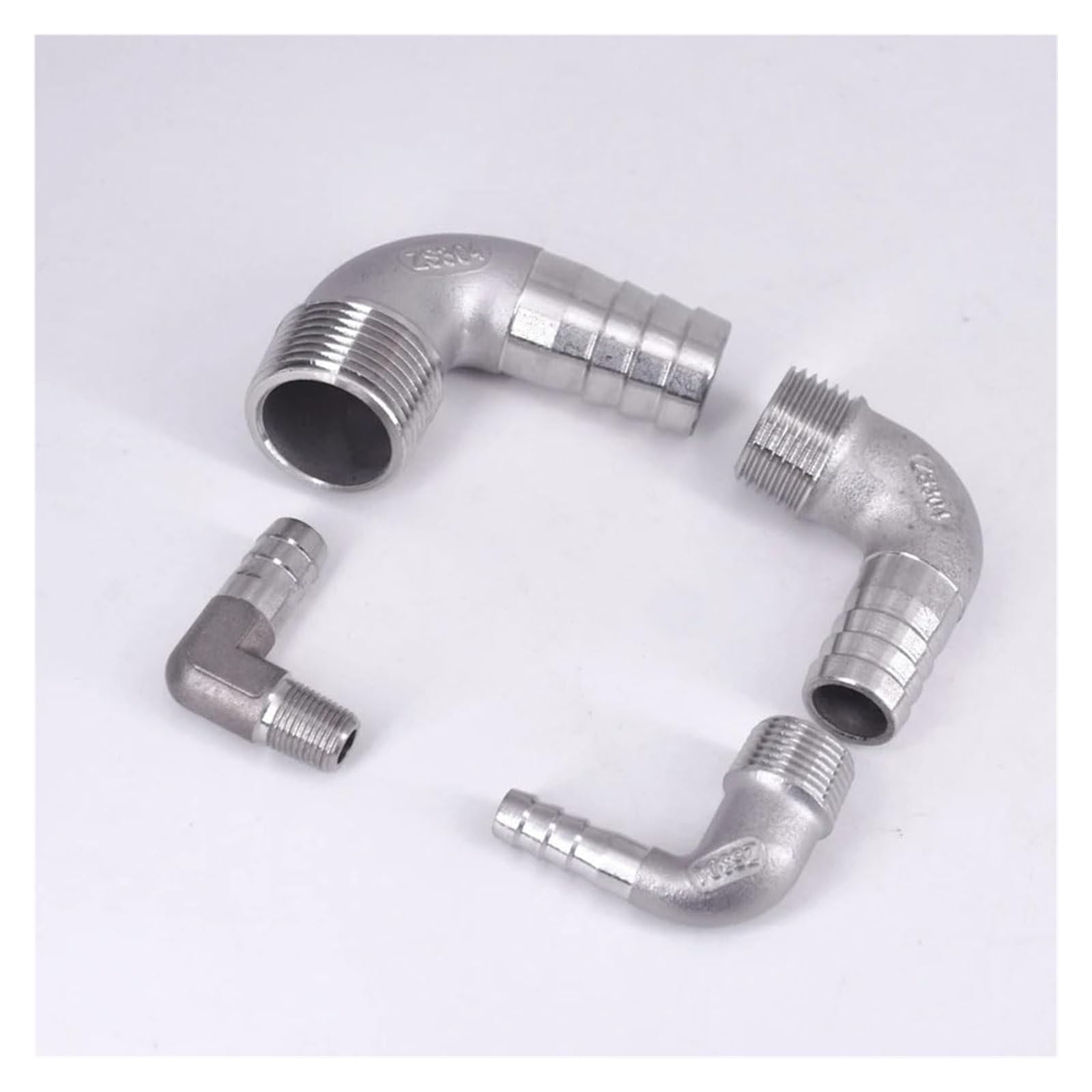 Złącza kolankowe, kolano ze stali nierdzewnej, 1/8" 1/4" 3/8" 1/2" 3/4" 1" 2" BSPT męskie 6 8 10 12 14 15-60mm kolano z króćcem do węża 90 stopni,Złączki kolankowe(1 1l2 BSPT To 32mm)