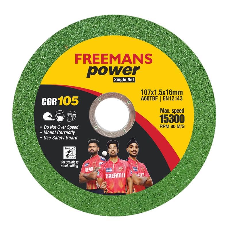 FREEMANS 4-Inch Power Single Net Cut off Wheels for Metal and Stainless Steel Cutting using Angle Grinder, Green & Red - Pack of 50 Pieces