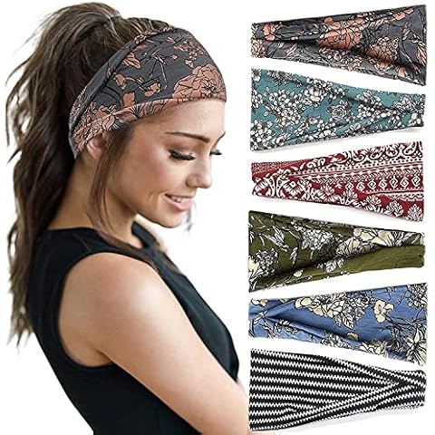 TERSE Women's Cotton Wide Sports Headbands Cover