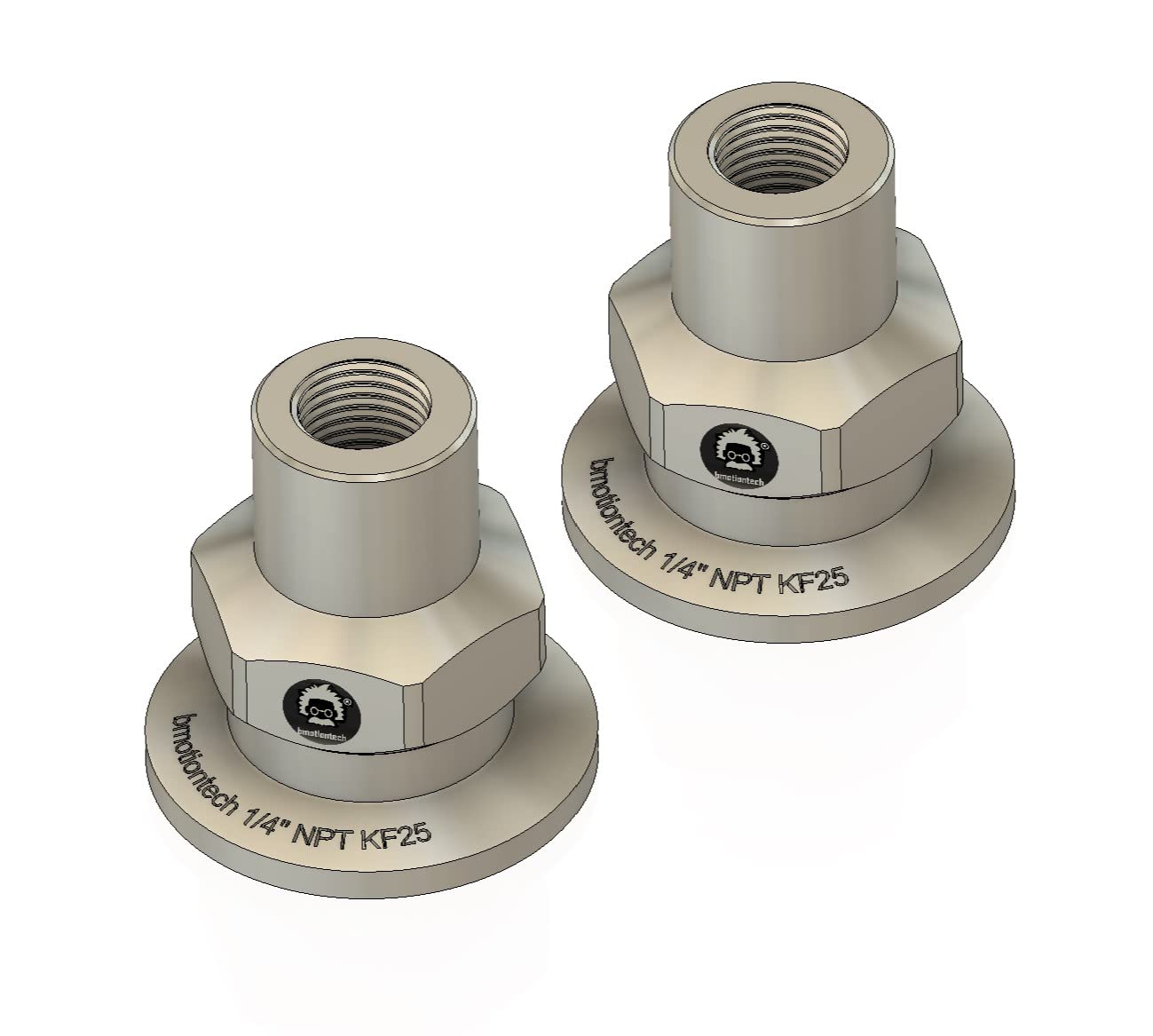 bmotiontech 1/4" FNPT to KF25 Flange Fitting (ISO-KF KF25 QF25 NW25) US NPT Thread Standard (1/4" FNPT x KF25, Pack of 2pcs)