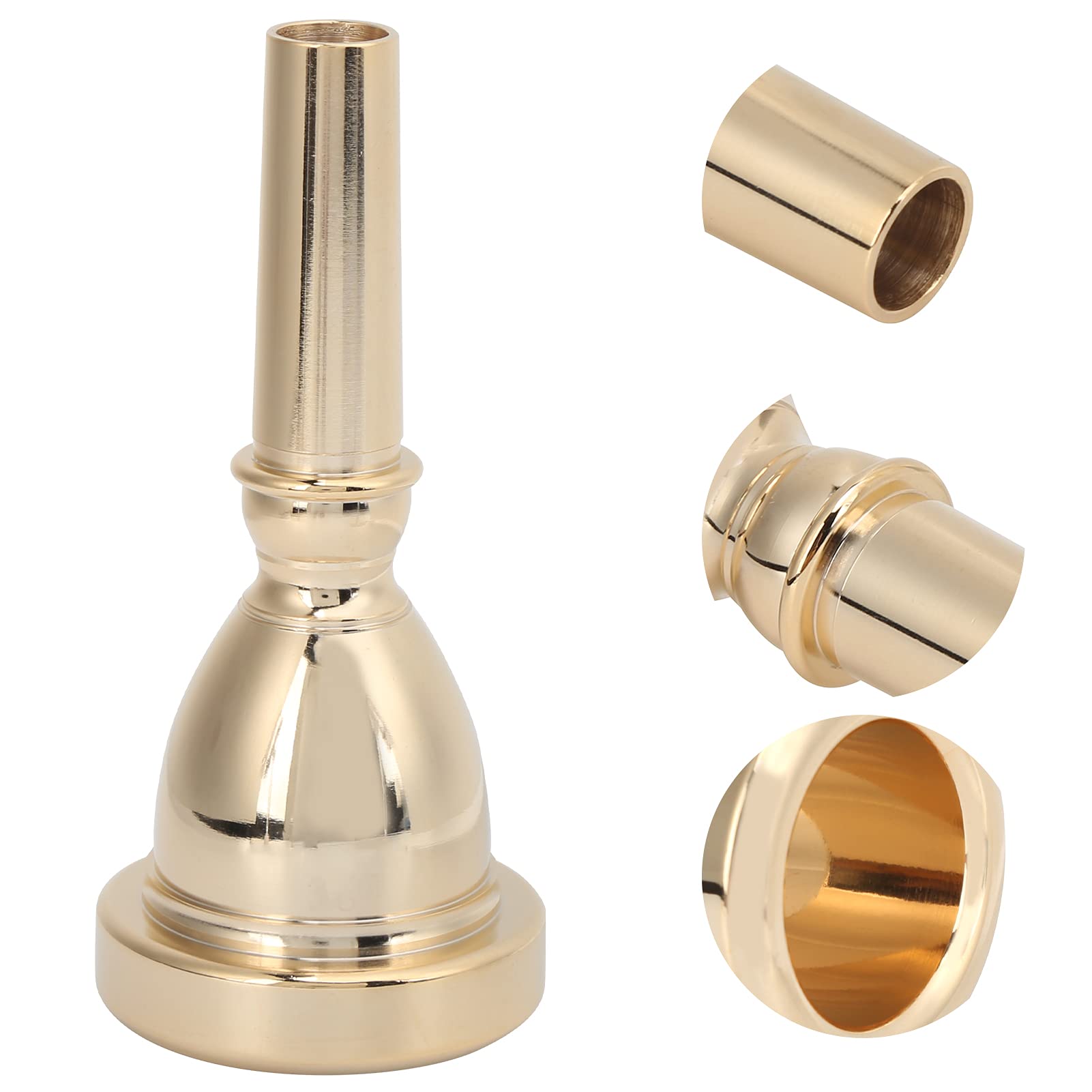Boquilla de cuerno para tuba bajo, accesorio de instrumento musical, material de cobre duradero, fácil de instalar y transportar, para músicos de tuba y bajo