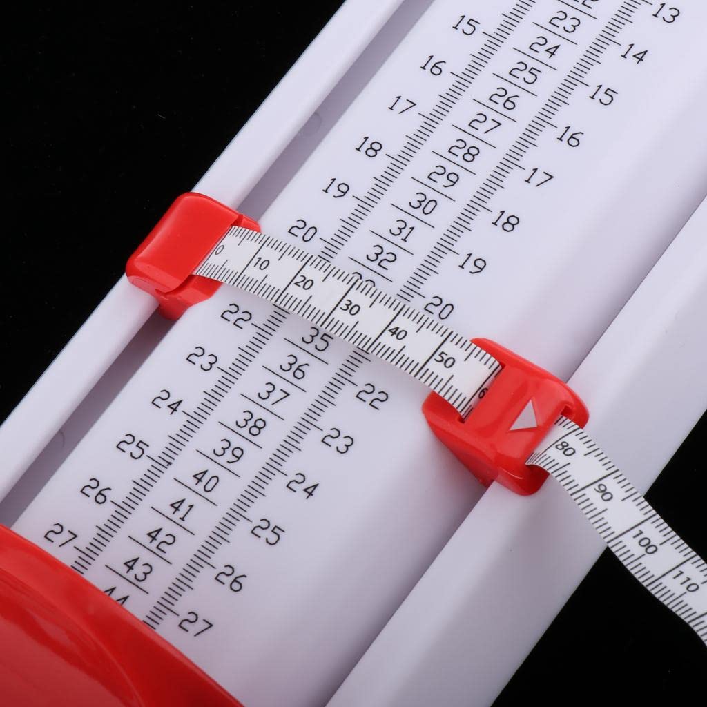 Medidor de Pies Herramienta de Medición Precisa Dispositivo para Medir Longitud Y Ancho de Pies de Plástico Fácil de Usar Adecuado para Adultos Uso Do, rojo, tal como se describe