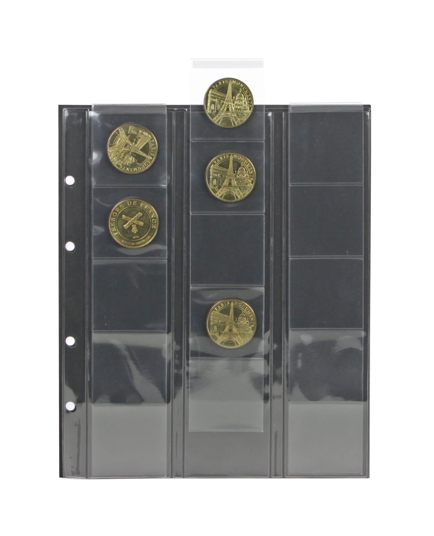 SAFE Album pour Médailes Souvenir avec 4 Feuilles pour 60 médailles | avec mécanisme stable à 4 anneaux