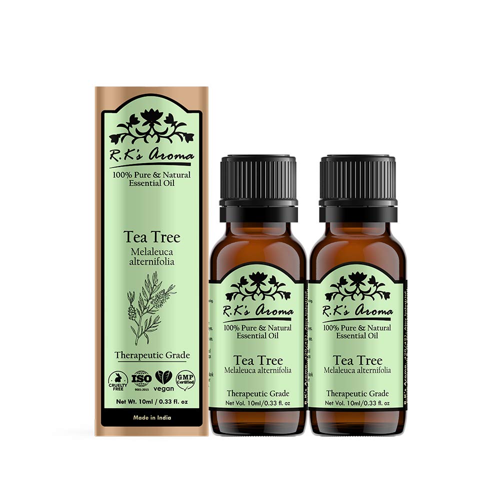 Rks AromaTea Tree Essential Oil 100% Pure and Natural, 10 ml (Pack of 2)