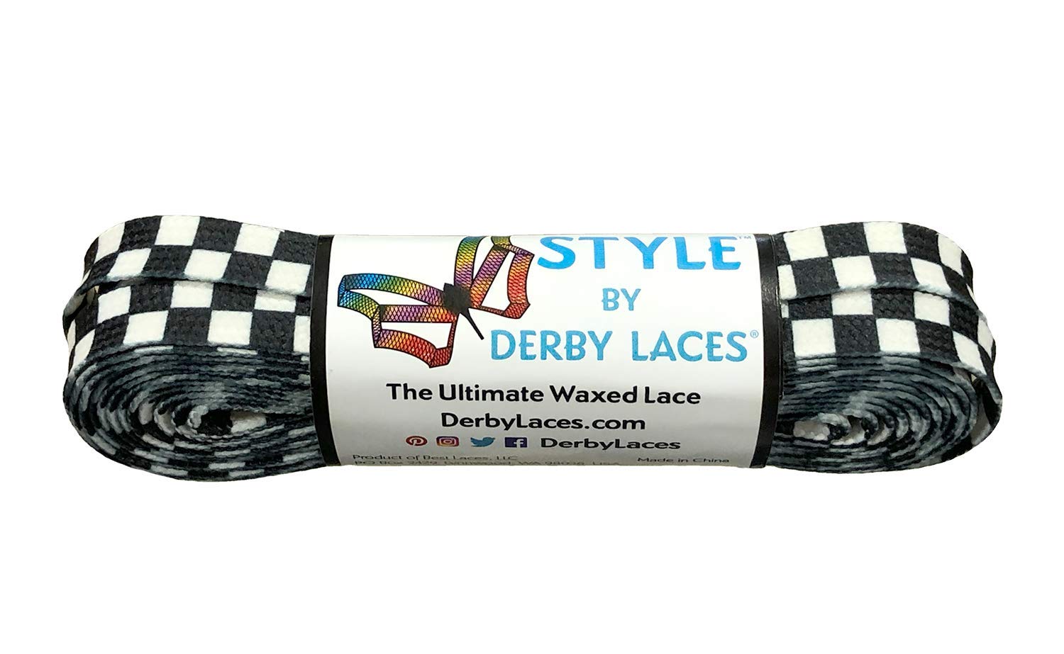 Derby LacesStyle Wide 10mm Waxed Lace for Roller Skates, Hockey Skates, Boots, and Regular Shoes