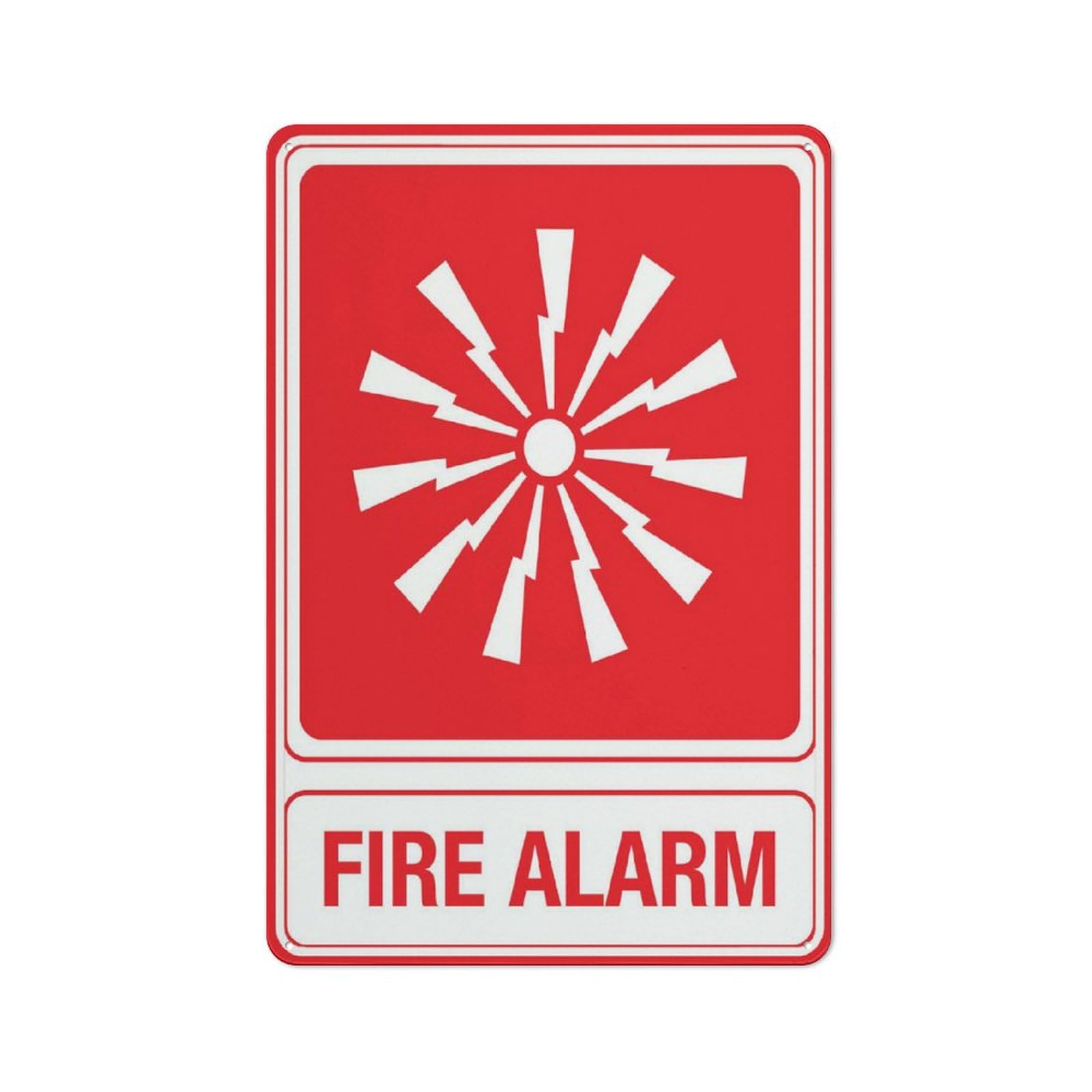 Fire Alarm Symbol Sign For Business 8""X12"" Rust Free Aluminum Uv Printed,4 Pre-Drilled Holes.Durable/Weatherproof