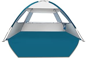 COMMOUDS Beach Sand Umbrella for 3/4-5/6-7/8-10 Person Beach Sun Tent Canopy UPF50+