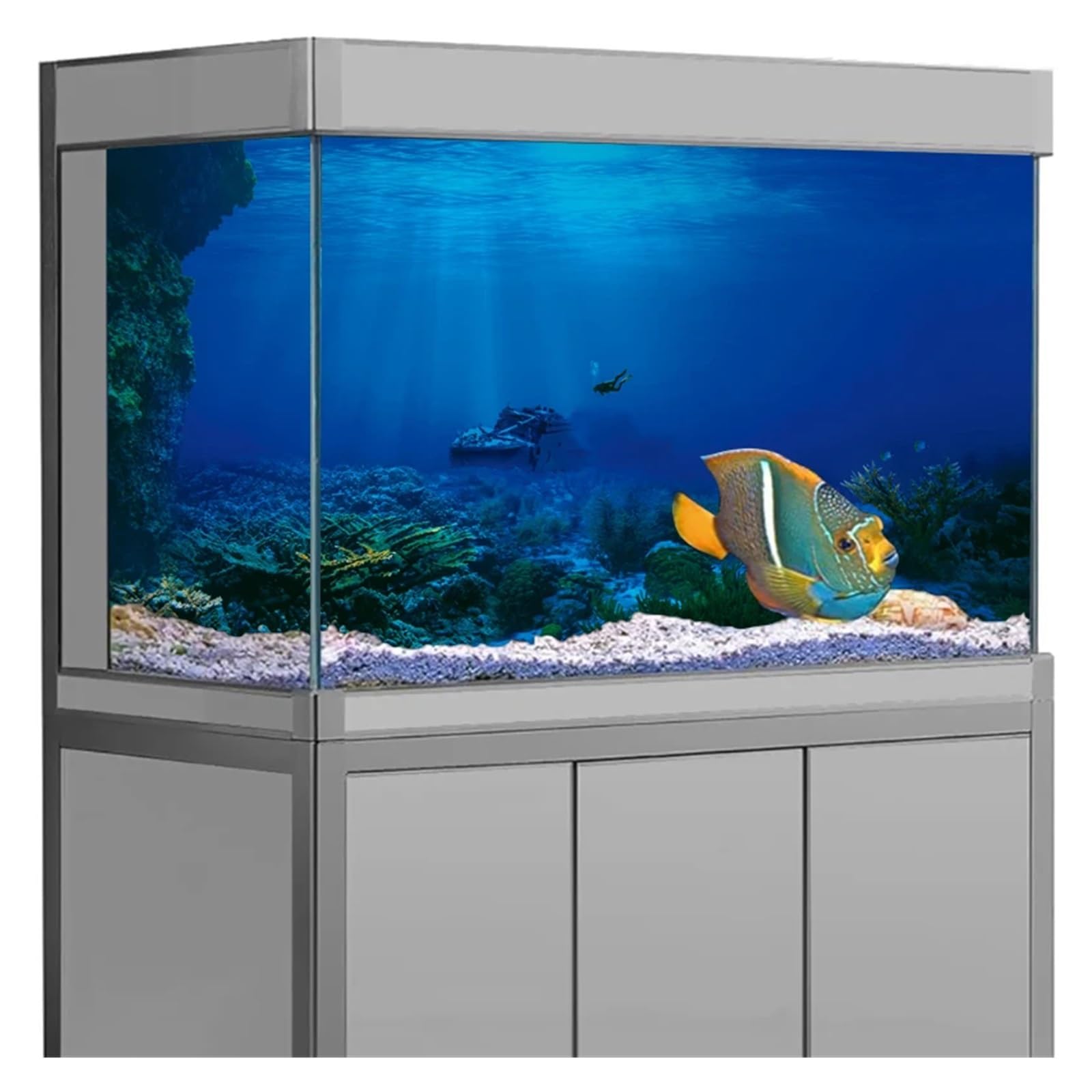 Poster di Sfondo Adesivo for Acquario con fondale Marino Blu Profondo(50x100cm)