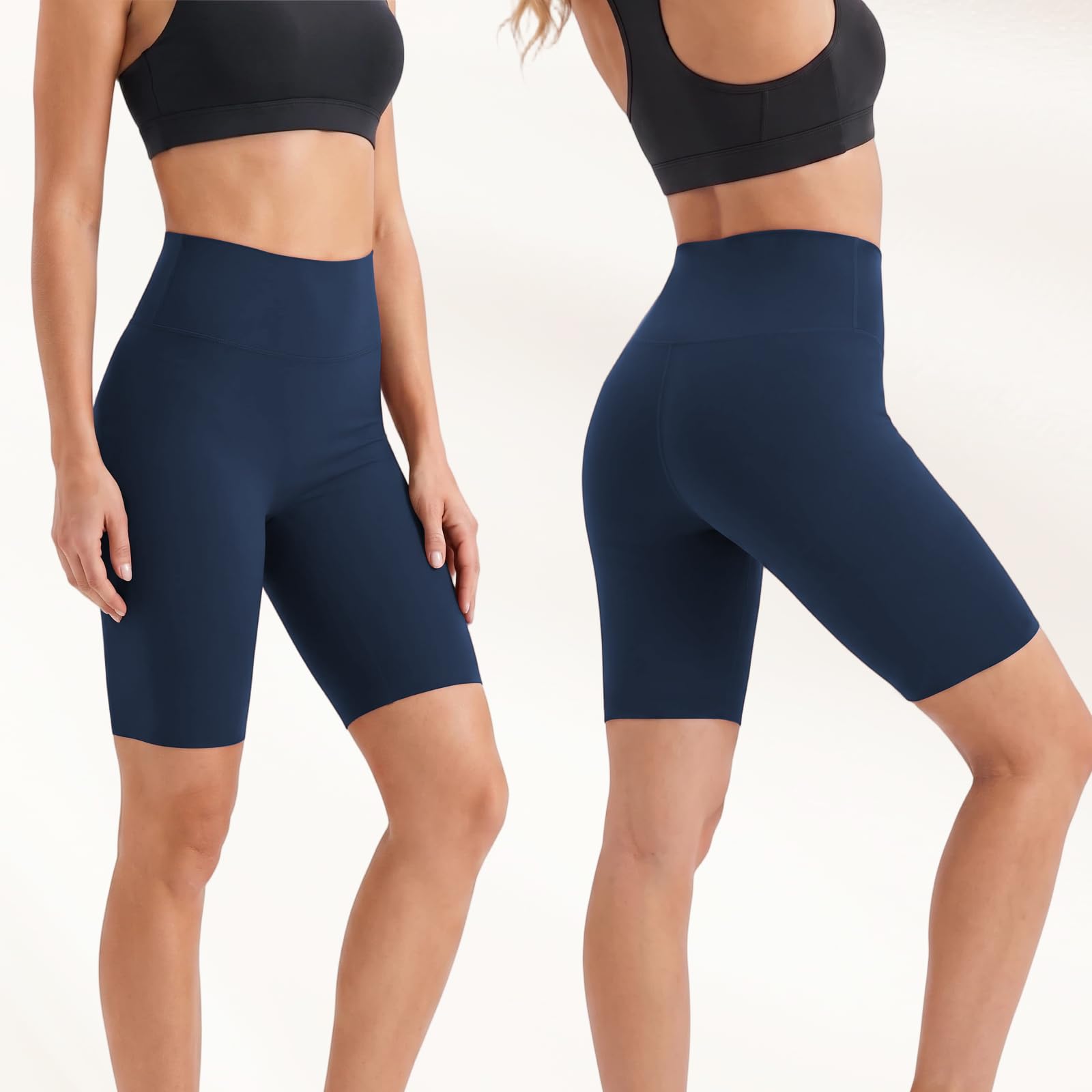 HYCOPROT Pantalones Cortos Deportivos Mujer Cintura Alta Push Up Elevador Glúteos Sin Costura Transpirable Secado Rápido Shorts Leggings de Compresión Yoga