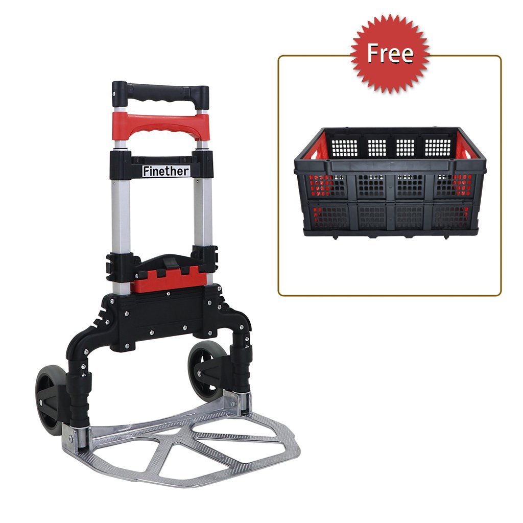 Cart Aluminum Folding 2Wheel Hand Cart Lightweight Portable